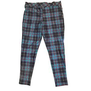 NWT Torrid 1X Plaid Leggings Liquid Shadow Grid Stretch Pants Holiday Cozy
